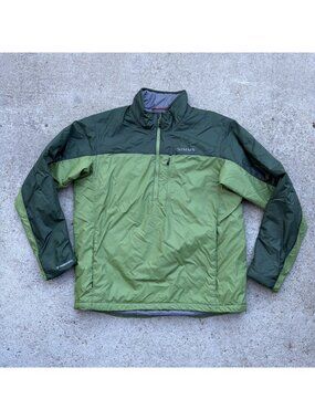 Simms Midstream Fishing Insulated Pullover 1/4 Zip Jacket Men  L Green Primaloft